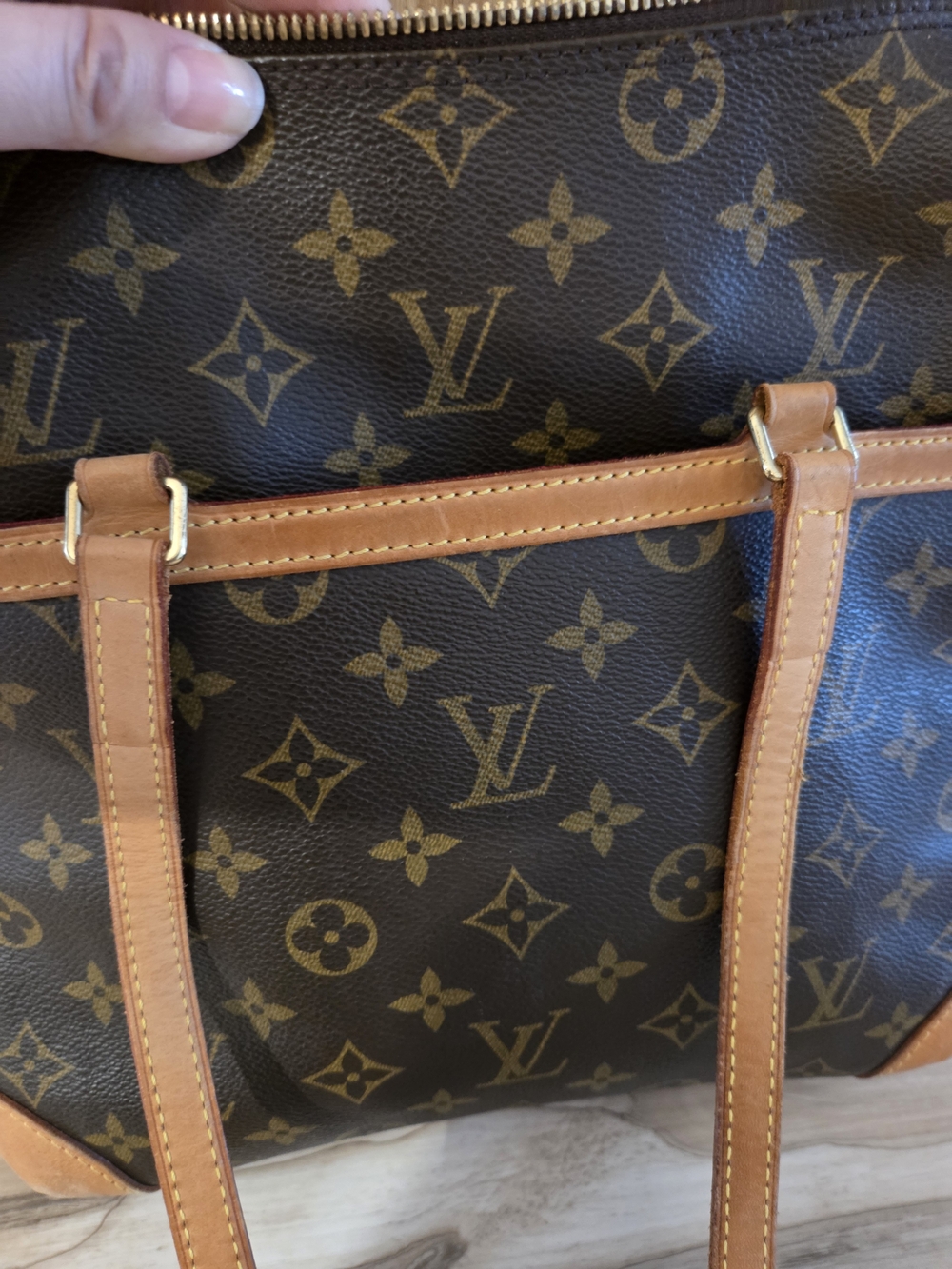 Louis Vuitton Brown Monogram Canvas Shoulder Tote - Picture 11 of 12